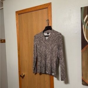 Talbots Medium Multi-Color w/Animal Print Long Sleeve Top - EUC